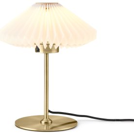 Paris bordslampa, Ø24 cm, vit/mässing
