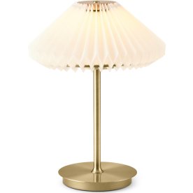Paris batteridriven bordslampa, Ø22cm, Vit/Mässing