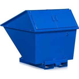 Tippcontainer 900 l, med högt lock, blå