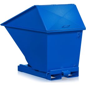 Tippcontainer 600 l, med högt lock, blå