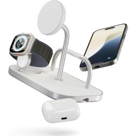 Zens trådlös laddare 4-i-1, 60W, USB-C, vit