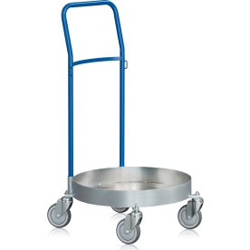 Fatvagn med handtag för 200L-fat, blå/stål