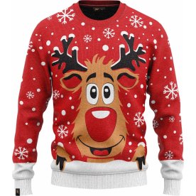 Jultröja "Rudolf", Röd, Stl 2XL