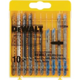 DEWALT sticksågsbladssats t. trä & metall, 10 st.