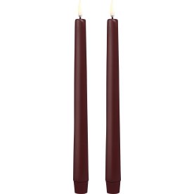 UYUNI LED-stolpeljus H25 cm, Vinröd, 2 st