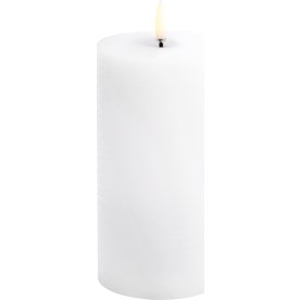 UYUNI Melted Pillar LED-lampa H15 cm, vit, rustik