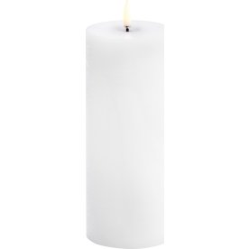 UYUNI Melted Pillar LED-lampa H20 cm, vit, rustik