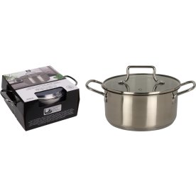 Kastrull med lock, rostfritt stål 18 cm, 1,95L
