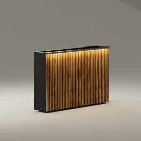Herstera Blomlåda m/ljus, utomh., m/trä, 120x40x80