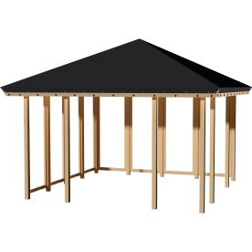 Plus Pavilion 2, 2 stängda sidor, svart tak