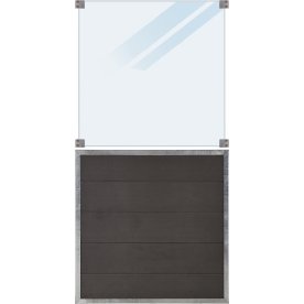 Plus Futura Komp.staket/frostat glas/89/grå/90x180