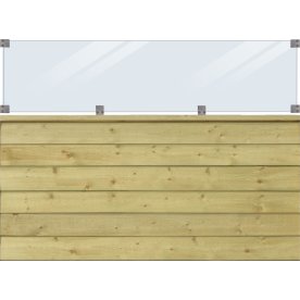 Plus Klink Profil staket/glas 44,6/natur/174x125cm