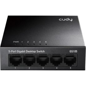 CUDY Switch GS105 5-port Gigabit, svart