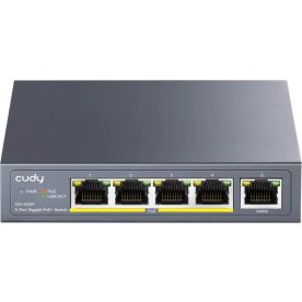 CUDY Switch GS1005P 5-port Gigabit PoE+ 60W/svart