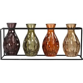 Vaser i stativ H14,5 x B24,5 cm, glas