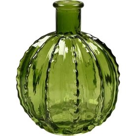 Vas H16 x Ø14cm, grön, glas