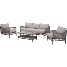 Frøya Loungeset 5 pers. 4 delar, beige/natur