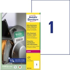 Avery B4775-50 Etiketter | 210x297 mm | 50 st.
