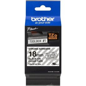 Brother TZe-S141 etikettejp 18mm, svart på klar