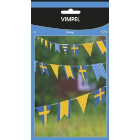 Girlang/vimpel, svenska flaggan, 2,5m.