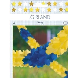Girland, blå/gul, 1 st.