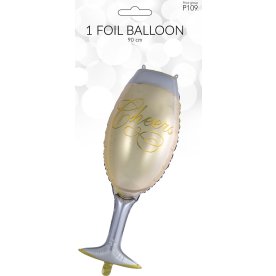 Ballong, folie, champagneglas, 90 cm, 1 st.