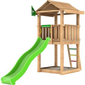 Jungle Gym House 2.1 Lektorn med grön rutschkana