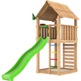 Jungle Gym Cabin 2.1 Lektorn med sand + rutschkana