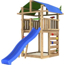 Jungle Gym Fort 2.1 lektorn med blå rutschkana
