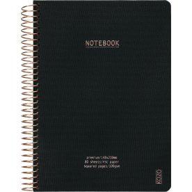 Kozo Premium Anteckningsbok | A5 | Rutat | Svart