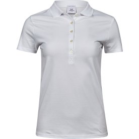 Tee Jays Luxury Stretch Polo för dam, Vit, Stl. M