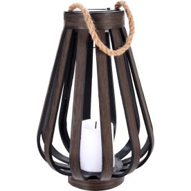 Lykta med solcell, LED-ljus, H34,5 cm, brun