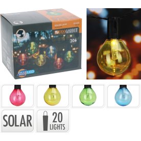 Festlig ljuskedja m/20 LED, 8 meter, flerfärgad