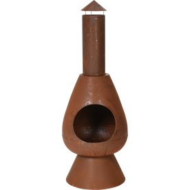 Trädgårdskamin, utomhusbruk, H110 cm, rostfärgad