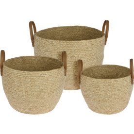 Korgset, H30/28,5/24 cm, natur, 3 st.