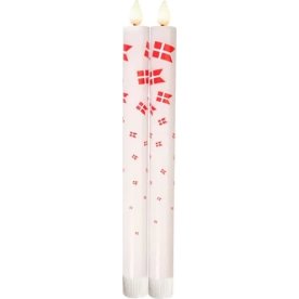 LED-ljuskrona med flagga H24xØ2 cm, varmvit, 2 st.