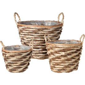 Korgset, H41/37/33,5 cm, natur, 3 st.