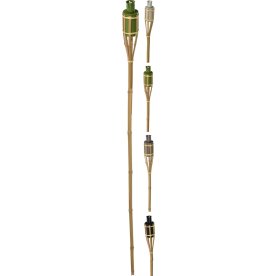 Trädgårdsfacklor av bambu, 120 cm, 4 assorterade