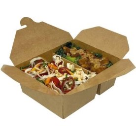 Take away-box, brun, 2 fack, 380/670 ml, 50 st.