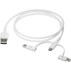 Dbramante 3in1-kabel-USB A till USB-A,C & Lightn-W