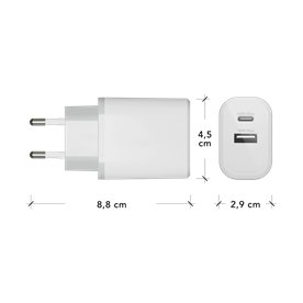 Re-charge - EU-väggladdare USB-C 30W+USB-A 18W-W