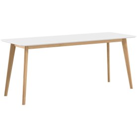 AD1 högbord | 220x80x93 cm | Vit laminat / ek