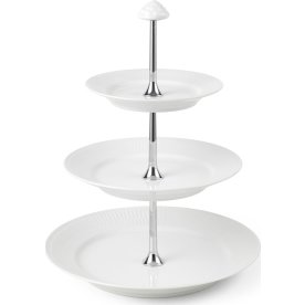 Royal Copenhagen White Fluted Étagère, H35,5cm
