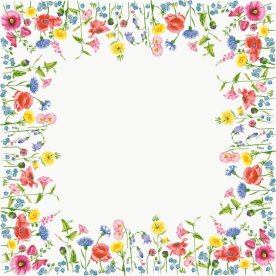 Dunicel Bordsduk, 84x84 cm, Flowy Meadow, 20 st.