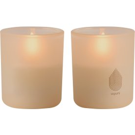 UYUNI LED-ljus i glas H7 cm, Beige, 2 st.