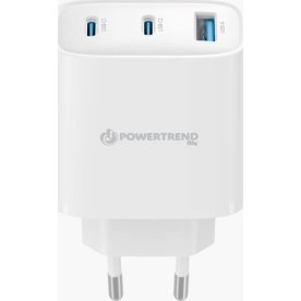 Powertrend 230V USB laddare 45W, vit