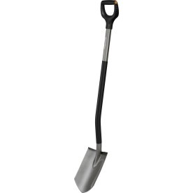 Fiskars Ergonomisk spetsig spade, grå, 125 cm.