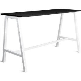 Talk Högbord, vit ram/svart laminat, 180x70 cm