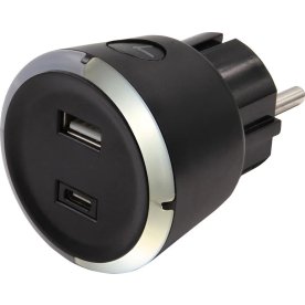 Capidi Säkerhetstimer USB A+C, svart