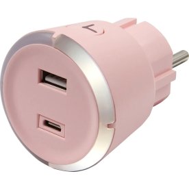 Capidi Säkerhetstimeradapter USB A+C, rosa